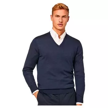 Свитер Hackett Garment Merino Silk V Neck, синий
