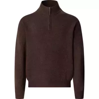 Свитер Hackett Lambswool half zip, коричневый