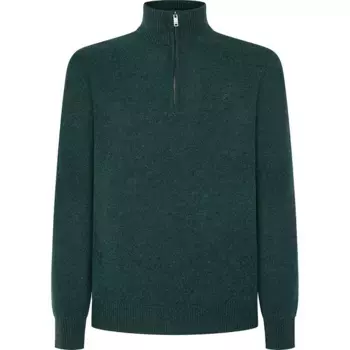 Свитер Hackett Lambswool half zip, зеленый