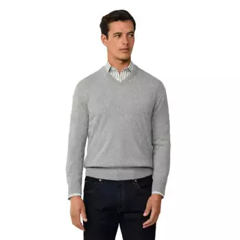 Свитер Hackett Merino Cash Mix v neck, серый