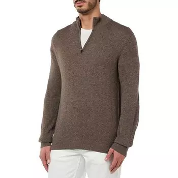 Свитер Hackett Merino Half Zip, коричневый