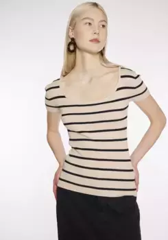 Свитер HaILY’S с короткими рукавами "SS V SK Ky44ra", бежевый