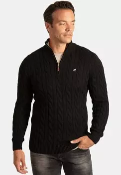 Свитер Hair Braid Pattern Half Zip Soft Touch Williot, черный