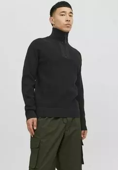 Свитер HALBREISSVERSCHLUSS Jack & Jones, черный