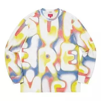 Свитер half tone l/s top 'white yellow blue' Supreme, белый