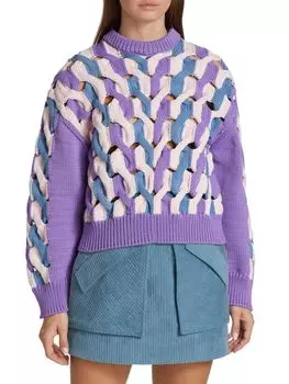 Свитер Hayley вязанной вязки с круглым вырезом Aknvas, фиолетовый