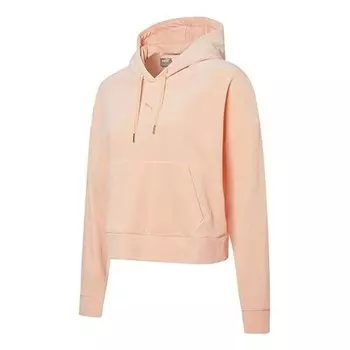 Свитер her velour logo embroidery hoodie orange Puma, бежевый
