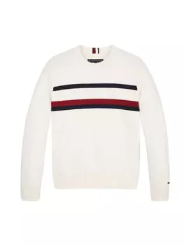 Свитер hilfiger maglioncino a coste ragazzi Tommy, бежевый
