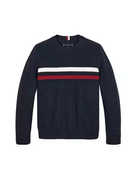 Свитер hilfiger maglioncino a coste ragazzi Tommy, синий