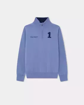 Свитер хлопковой вязки для мальчика Hackett, синий