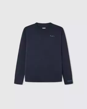 Свитер хлопковой вязки для мальчика Pepe Jeans, темно-синий
