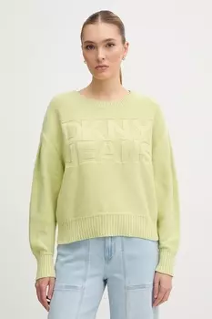 Свитер хлопковый Dkny, зеленый