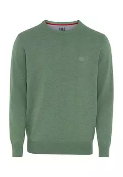 Свитер, хлопок, манжеты в рубчик, мужской Dunmore, цвет Green Mel