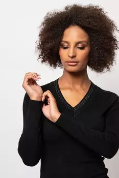 Свитер Хофли с заостренным воротником Heavy Tools, черный