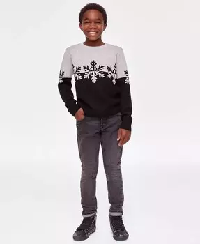 Свитер Holiday Lane Snowflake для мальчиков Big & Little Boys Charter Club, черный