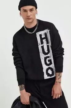Свитер HUGO из смесовой шерсти Hugo, черный