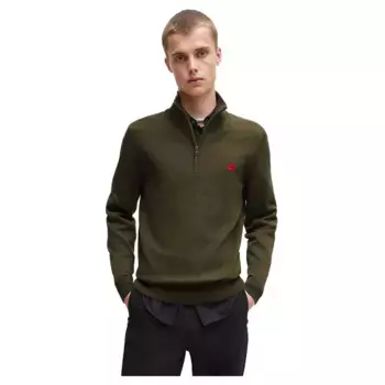 Свитер HUGO San Quintus C Half Zip, зеленый