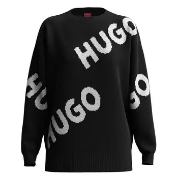 Свитер HUGO Slaria 10250140 Round Neck, черный