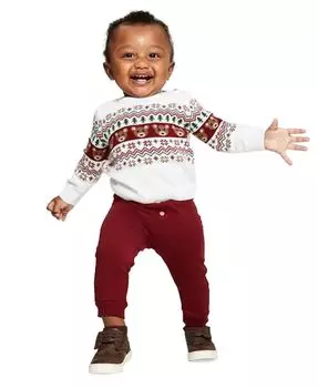 Свитер и брюки Fair Isle для маленьких мальчиков, комплект из 2 предметов First Impressions, красный