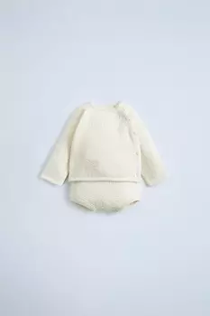 Свитер и трусы из шелковой смеси ZARA, экрю