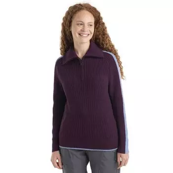 Свитер Icebreaker Lodge Merino Half Zip, фиолетовый