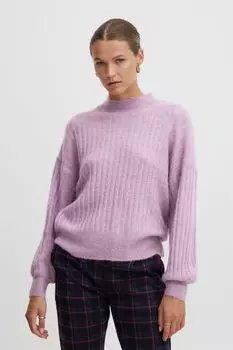 Свитер ICHI Strick, фиолетовый