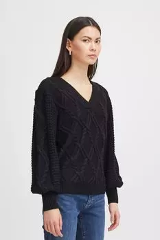 Свитер ICHI Strick IHANDOSA LS 20119274, черный