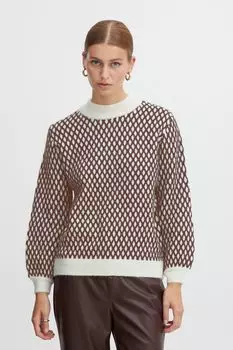 Свитер ICHI Strick, коричневый