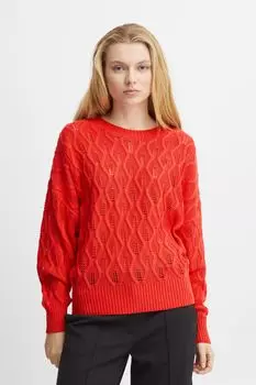 Свитер ICHI Strick, красный