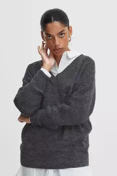 Свитер ICHI Strick, серый