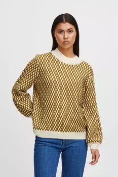 Свитер ICHI Strick, зеленый