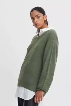 Свитер ICHI Strick, зеленый