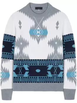 Свитер Icon Jacquard с геометричным узором Alanui, серый