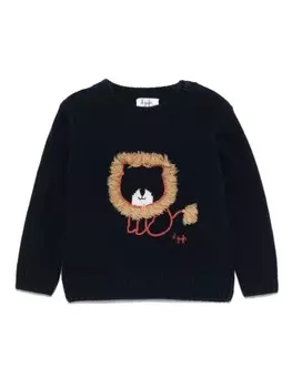 Свитер Il Gufo с вышивкой льва, синий