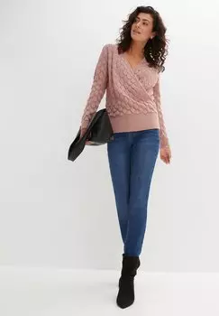Свитер IN WICKELOPTIK bonprix, розовый