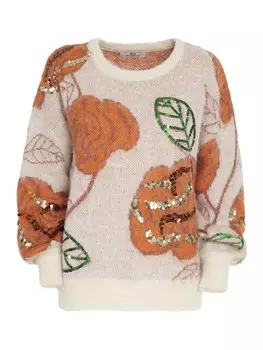 Свитер Influencer Macro flowers, разноцветный