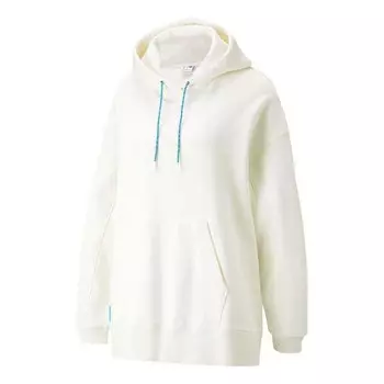 Свитер infuse pullover hoodie 'white' Puma, белый