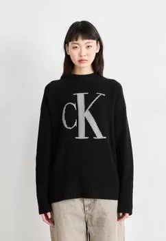 Свитер INTARSIA HIGH NECK Calvin Klein Jeans, черный
