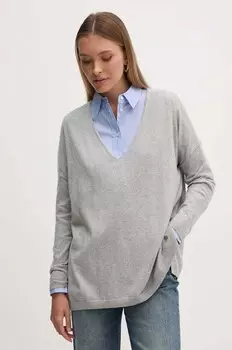 Свитер ISELA с V-образным вырезом из смесовой шерсти Pepe Jeans, серый