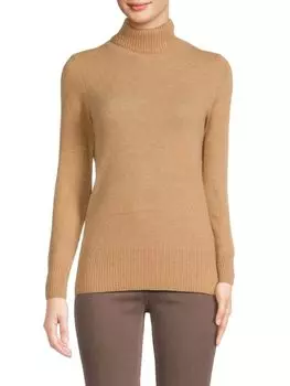 Свитер из 100% кашемира с высоким воротником Saks Fifth Avenue, цвет New Camel