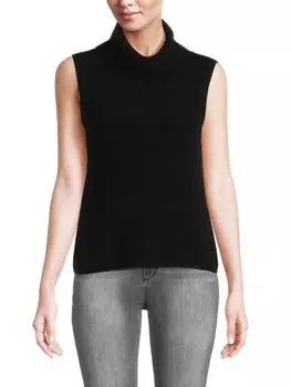 Свитер из 100% кашемира в рубчик Saks Fifth Avenue, черный