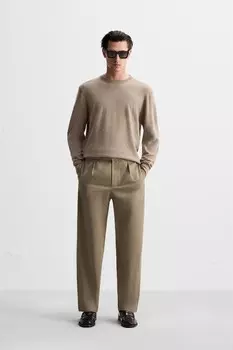 Свитер из 100% кашемира ZARA, бежевый мергель