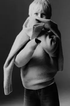 Свитер из 100% кашемира ZARA, серый