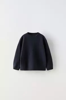 Свитер из 100% кашемира ZARA, темно-синий