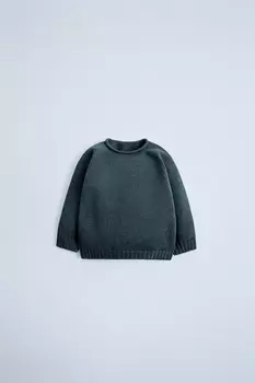 Свитер из 100% мериносовой шерсти ZARA, цвет Petrol blue
