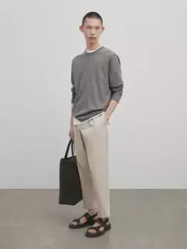 Свитер из 100% шерсти и кашемира - studio Massimo Dutti, серый