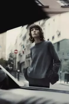 Свитер из 100% шерсти ZARA, серый