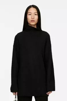 Свитер из альпаки и шерсти с воротником-трубой Arket, черный