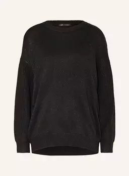 Свитер из блестящей пряжи Armani Exchange, черный