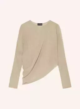 Свитер из блестящей пряжи Emporio Armani, желтый